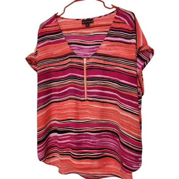Bold Elements Sleeveless Top For Women Size XL Striped Lightweight Zip On Front - Picture 1 of 9